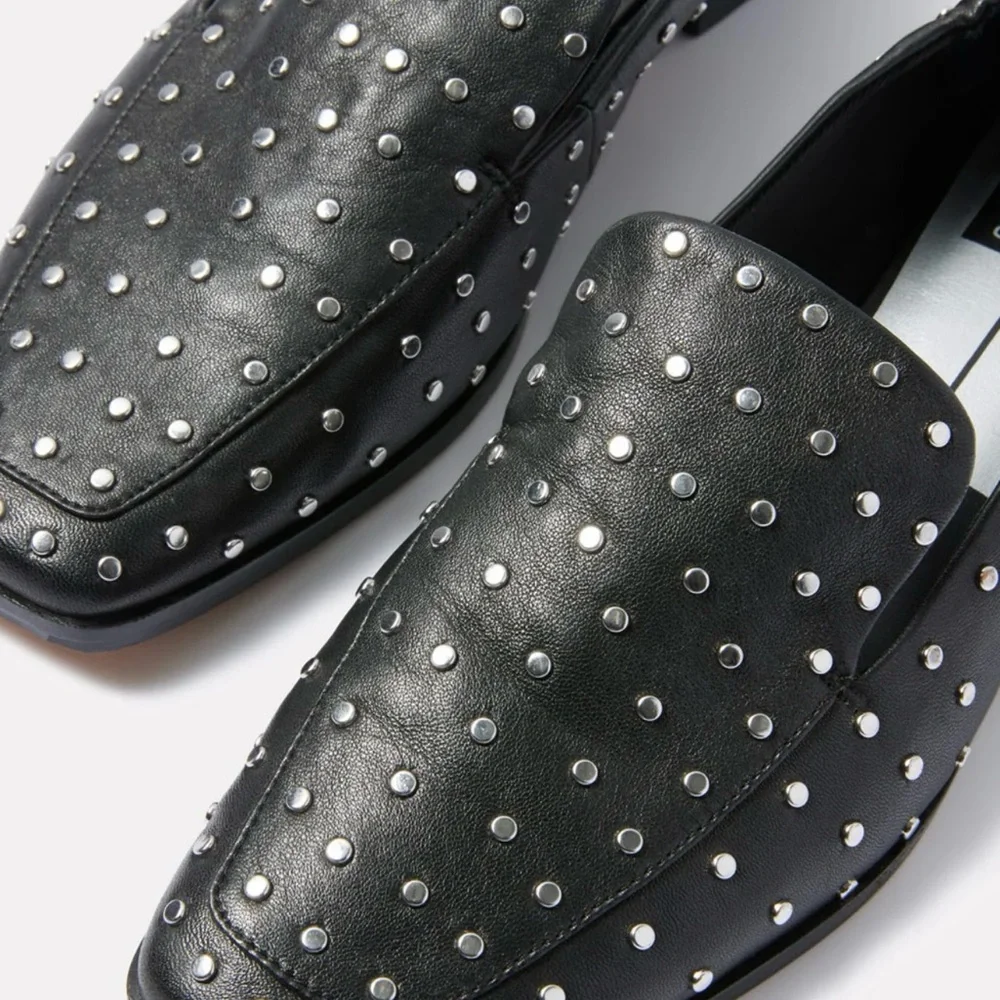 DV by Dolce Vita Black and Silver Loafers - Picture 2 of 5